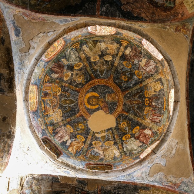 Peribleptose kloostri maalitud sisemus, Mystrase vanalinn, Peloponnesos, Kreeka