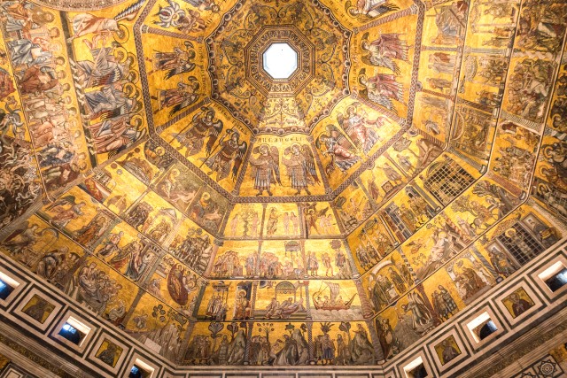 Kristus ja viimne kohtuotsus Firenze baptisteeriumi kaheksanurkse kupli mosaiikidega kaetud sisemuses