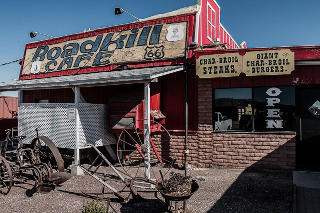 Route 66, teeäärne kohvik Seligmanis, Arizonas