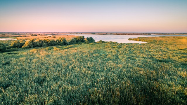 Droonivaade Doonau delta laguunile, Rumeenias
