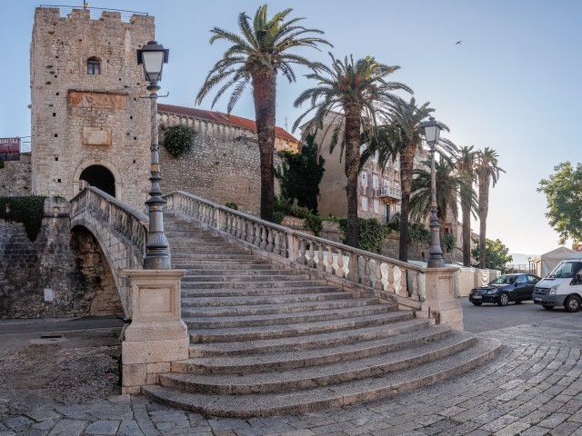 Korcula vanalinna peavärav Korcula saarel Aadria mere ääres Horvaatias