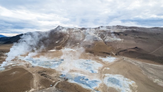 Hveriri õhuvaade Islandil