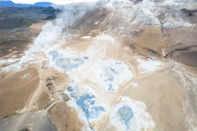 Hveriri õhuvaade Islandil