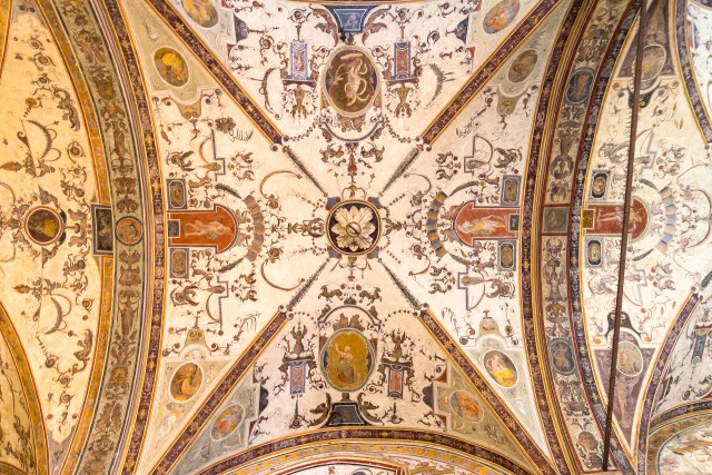 Keskaegne laefresko Palazzo Vecchios Firenzes, Itaalias