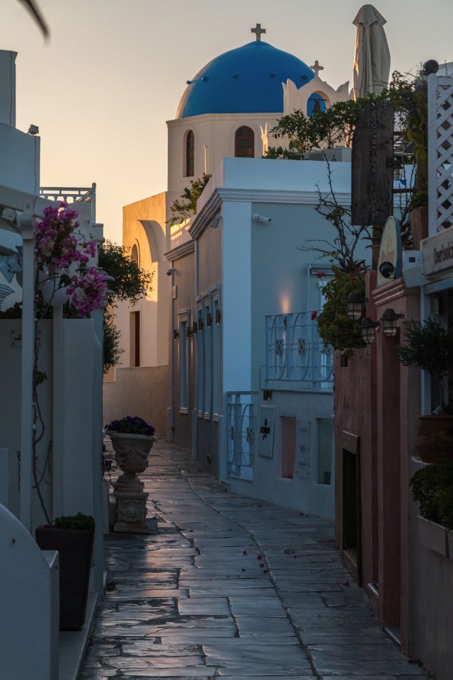 Santorini saare vanalinna tänavavaade, Kreeka