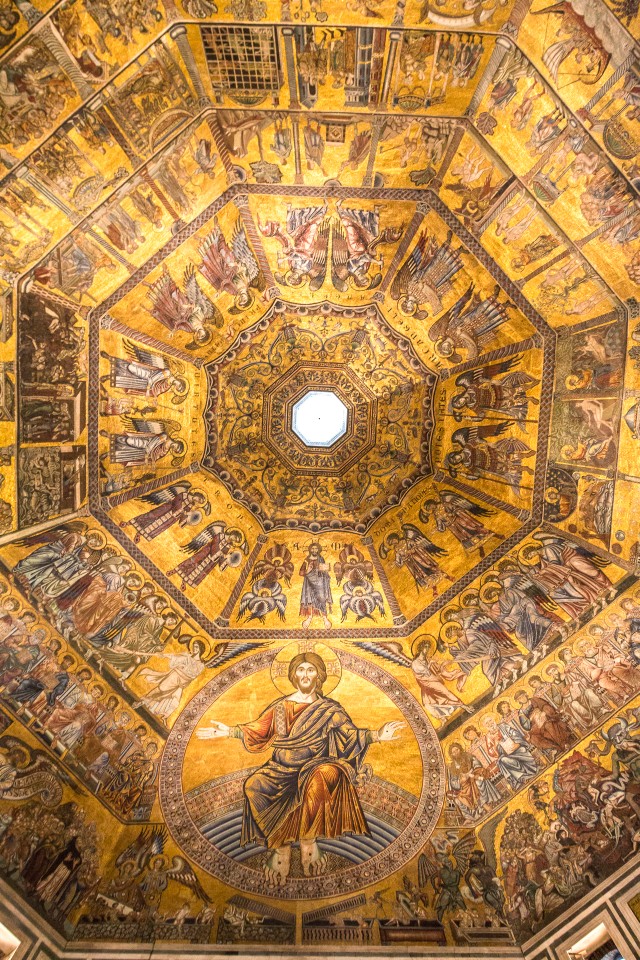 Kristus ja viimne kohtuotsus Firenze baptisteeriumi kaheksanurkse kupli mosaiikidega kaetud sisemuses