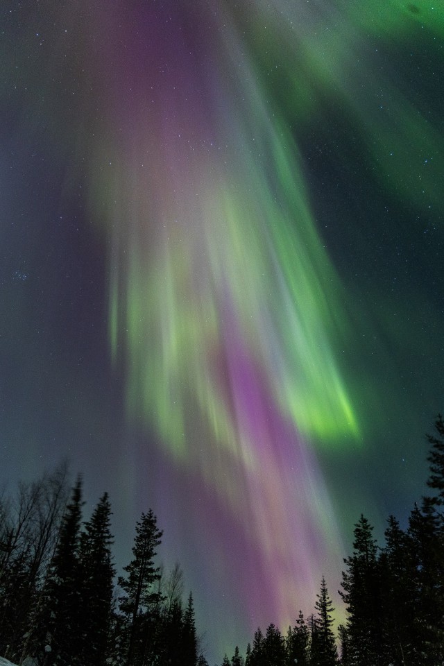 Virmalised öises Varangeri taevas, Norras